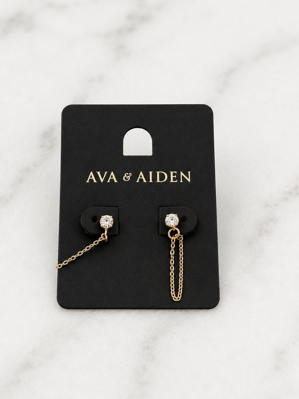 Ava & Aiden Chain Earrings Gold
